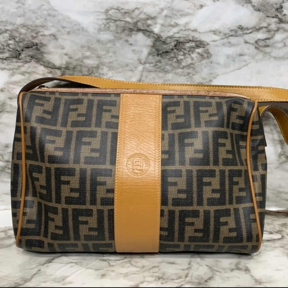 Beautiful Authentic Fendi Zuca Shoulder Tote Bag